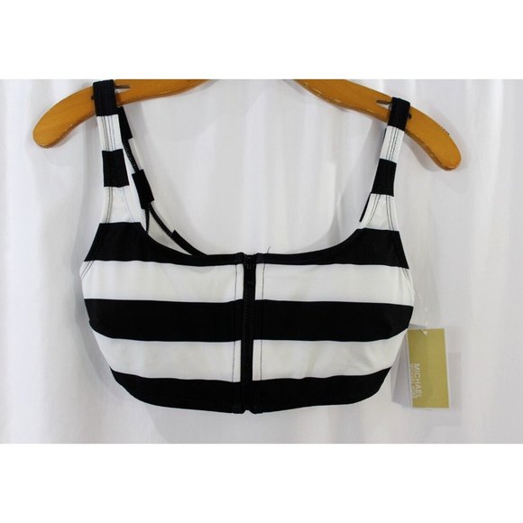 Michael Kors Other - NWT MICHAEL Michael Kors $118 Womens Black White Zipper Bikini Top S